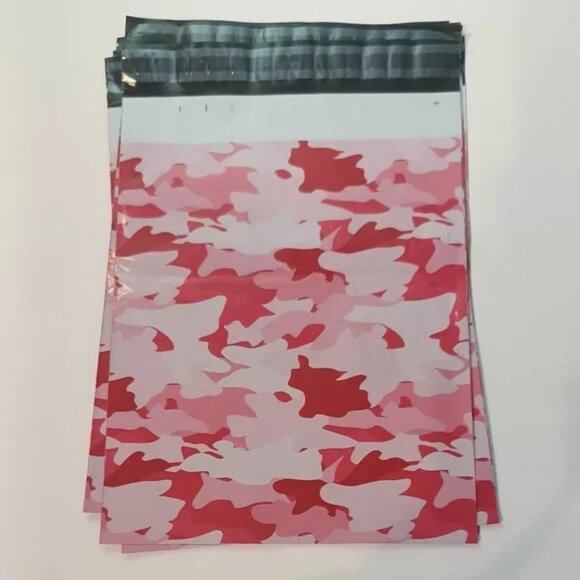 30 Poly Mailers/shipping Bags/ 30 Thank you Stickers - Pink Camo & plain white - Picture 2 of 3